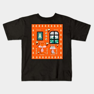 Little foxes waiting for Santa Kids T-Shirt